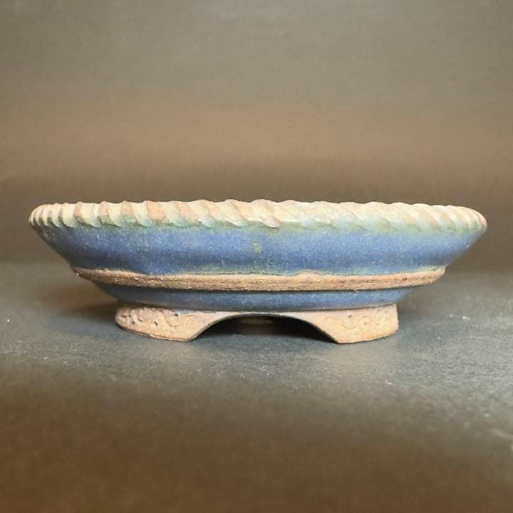 林沐雨作　小品盆栽鉢　ミニ盆栽　丸鉢