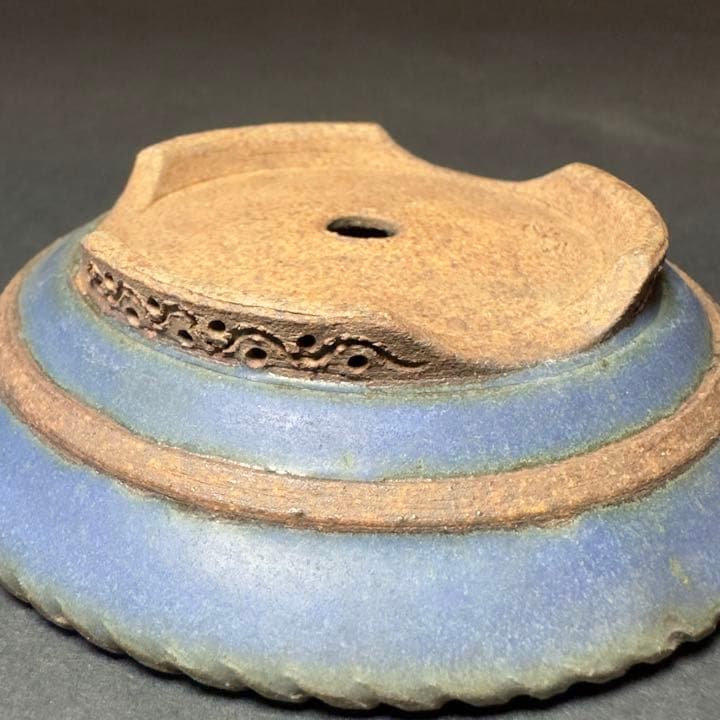 林沐雨作　小品盆栽鉢　ミニ盆栽　丸鉢