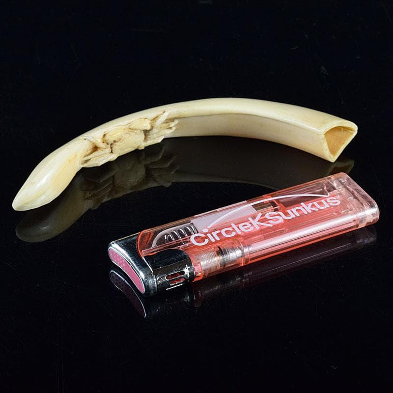 時代提げ物　獣骨　根付　石見根付　蟹文根付　M　8659