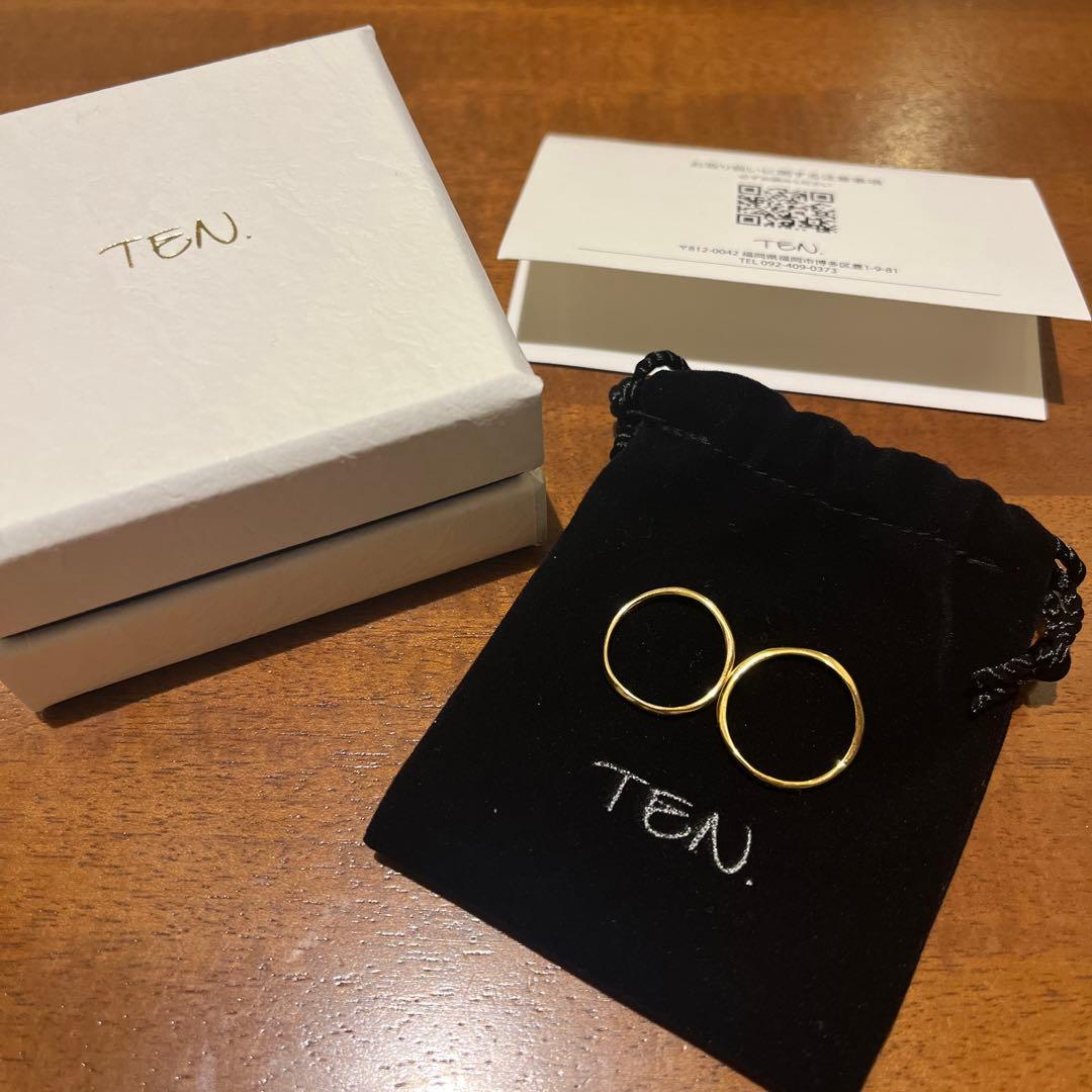 ＜TEN.＞ライン ウェーブ リング/ゴールドカラー　#11 #13 2本セット