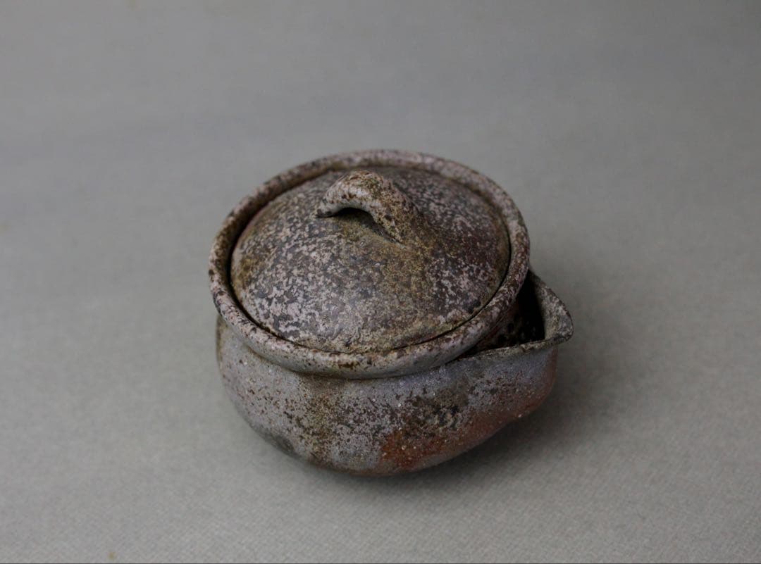 備前焼 半入居 宝瓶 急須煎 茶器 仕覆付き