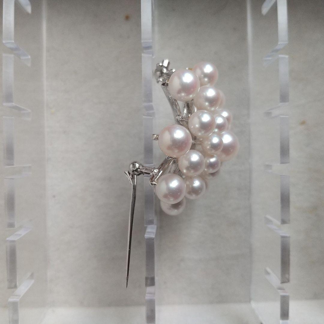 パール　ブローチ　本真珠　花