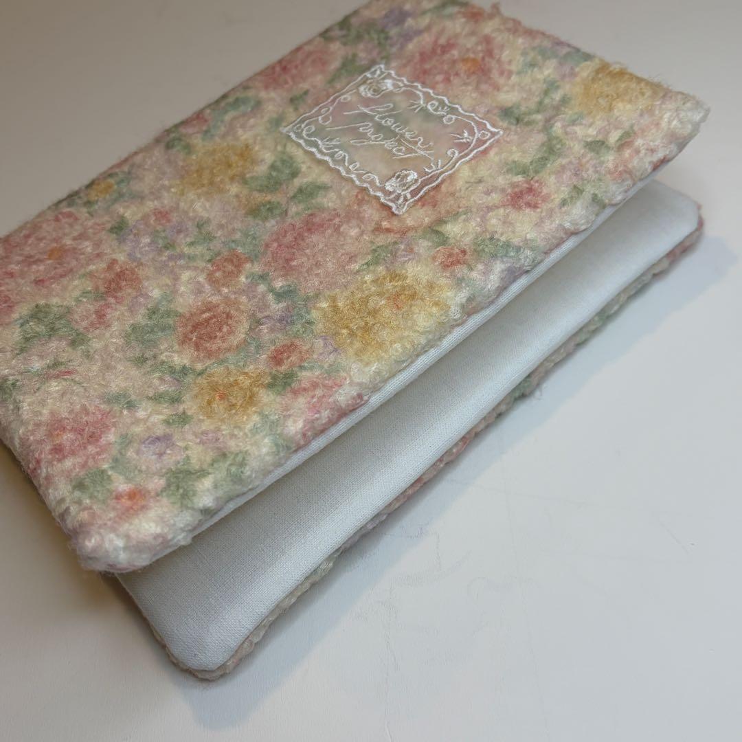 バインダーカバー　ピンク系花柄　A6 韓国　貯金