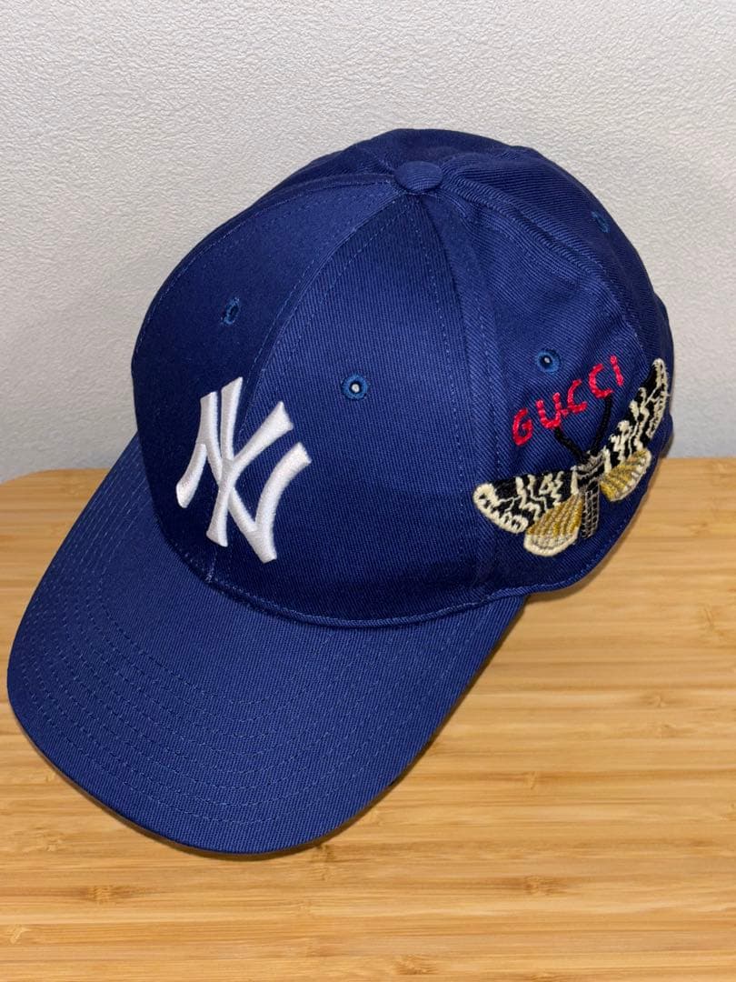 【 GUCCI 】NYヤンキース グッチ ベースボールキャップ 57-61cm