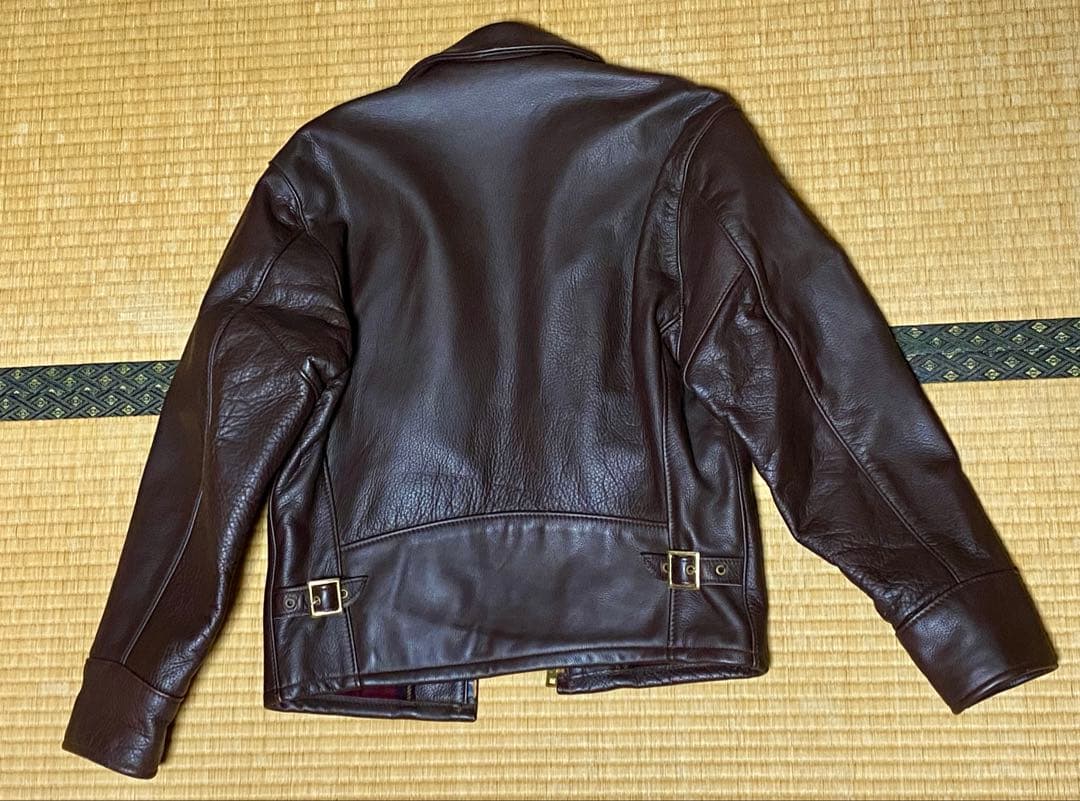 【値下】Schott シングルライダースジャケット サイズ38 ダークブラウン