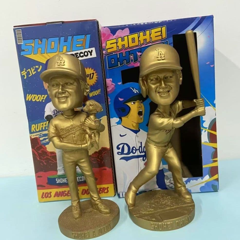 金色　大谷翔平　デコピン　バブルヘッド+ボブルヘッド　ゴールド
