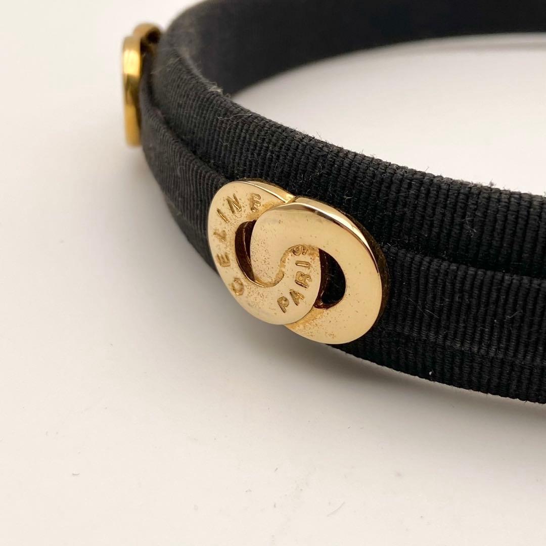 セリーヌ サークルロゴ カチューシャ ロゴ ブラック