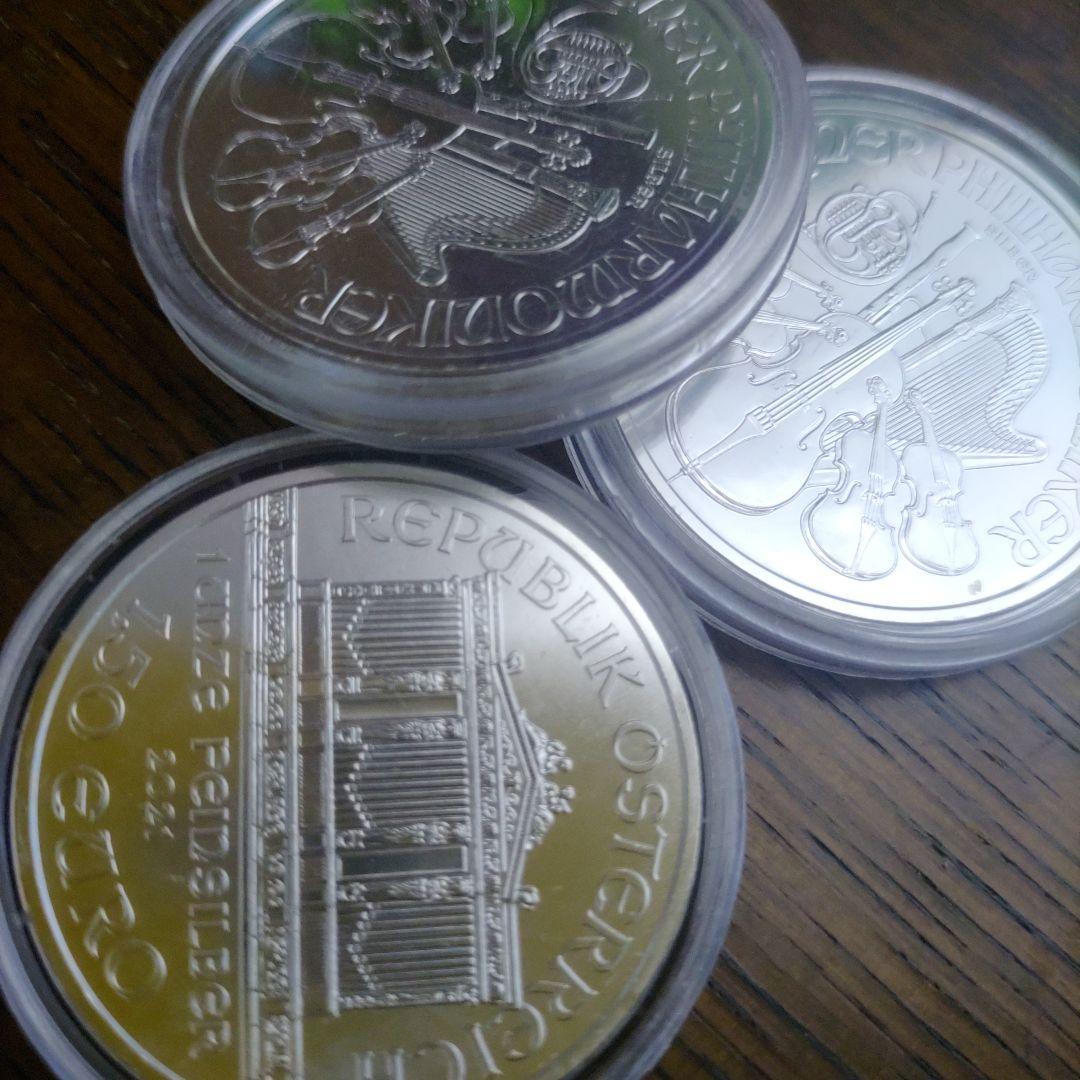 【純銀】オーストリア ウィーン銀貨 2021年 1オンス 3枚セット