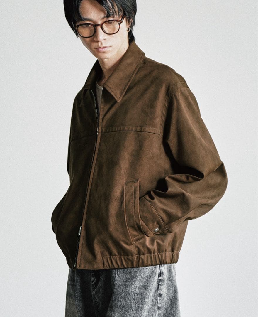 ジャケット・アウター WYM ARTIFICIAL FAUX SUEDE ZIP BLOUSON
