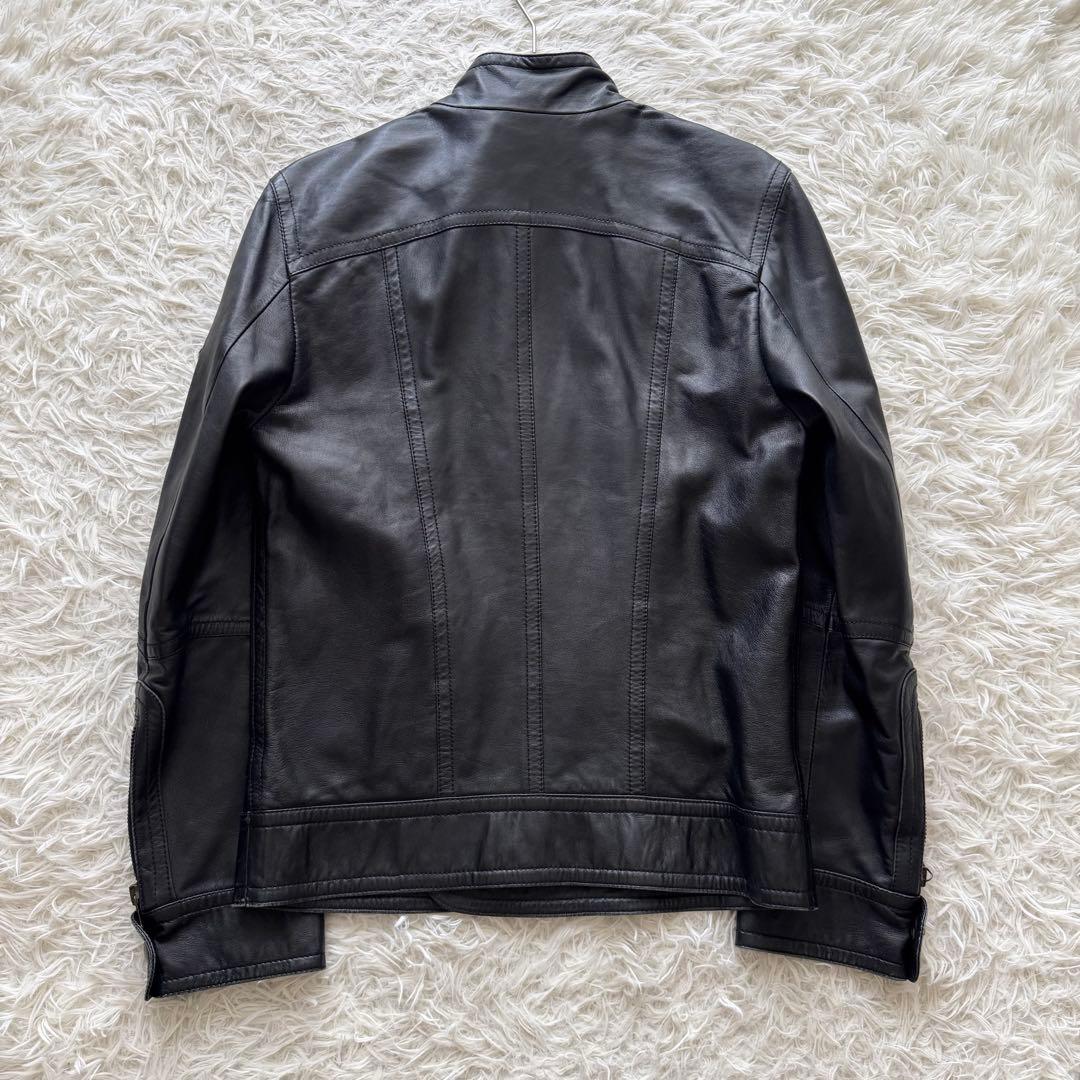 美品【ドルチェ＆ガッバーナ】ライイダース　ラムレザー　黒　裏地DGロゴ