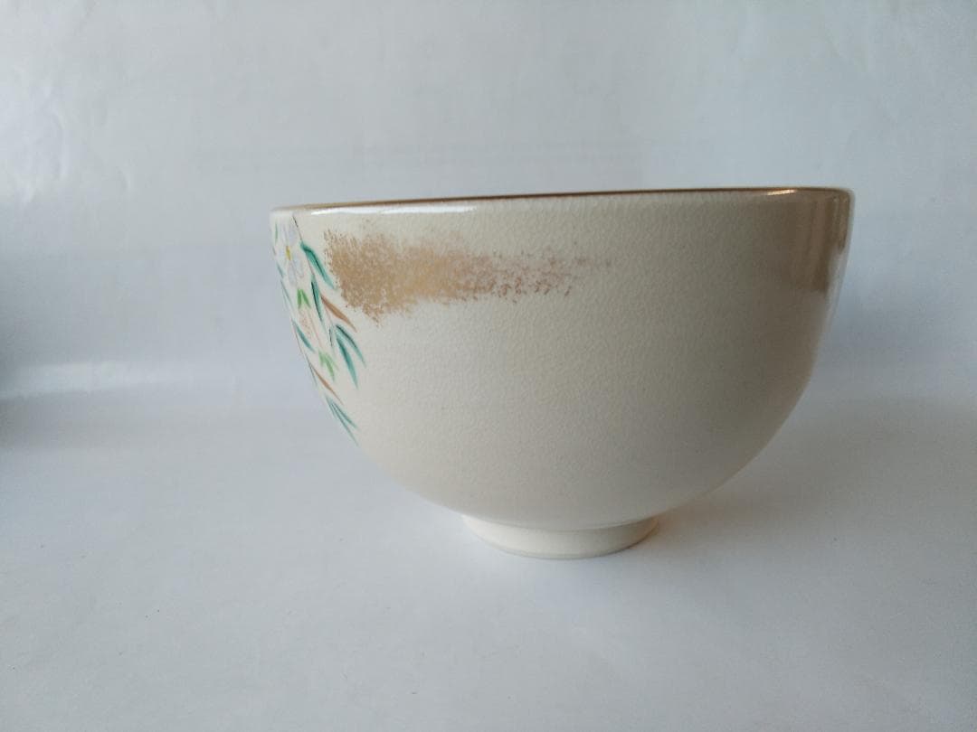 橋本紫雲 平安紫雲 色絵 柳桜文 茶碗 共箱 茶道具 茶器 抹茶碗 新品 です。