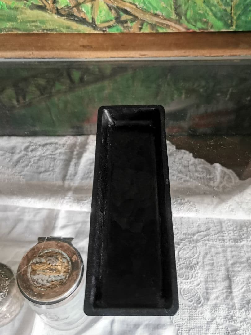 三谷龍二 黒漆 端正な細長深皿 角皿 木彫り漆塗り 美しいノミの目跡 作家物