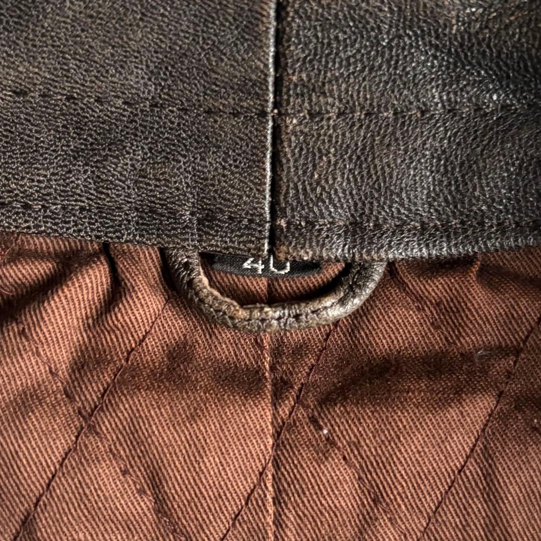 【70s vintage】ライダースジャケット　シングル　本革　片爪　短丈　古着