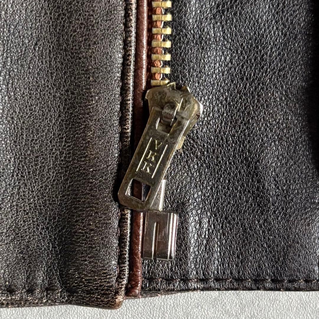 【70s vintage】ライダースジャケット　シングル　本革　片爪　短丈　古着