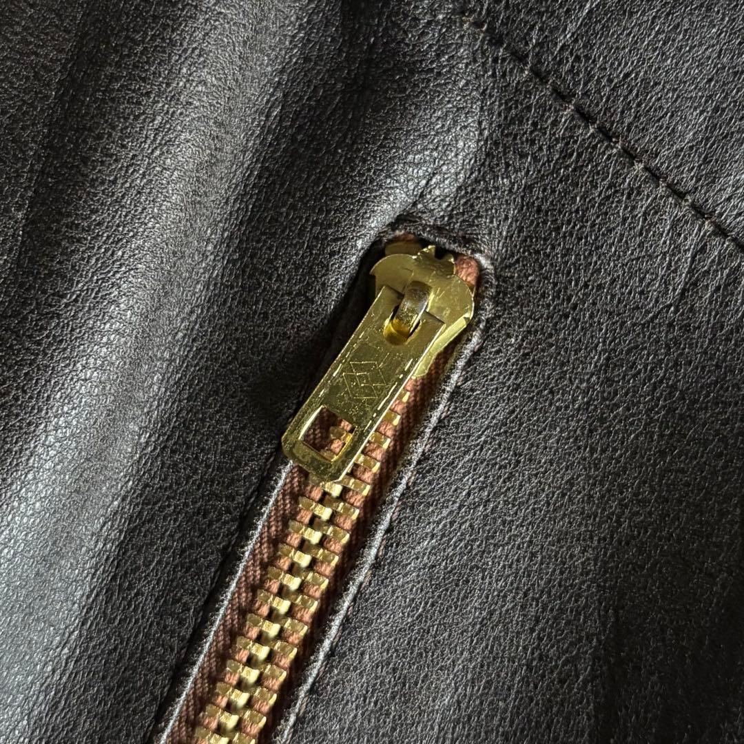 【70s vintage】ライダースジャケット　シングル　本革　片爪　短丈　古着