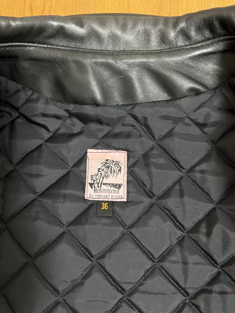 Reminiscence 黒レザーシングルライダースジャケット