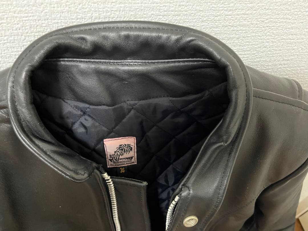 Reminiscence 黒レザーシングルライダースジャケット