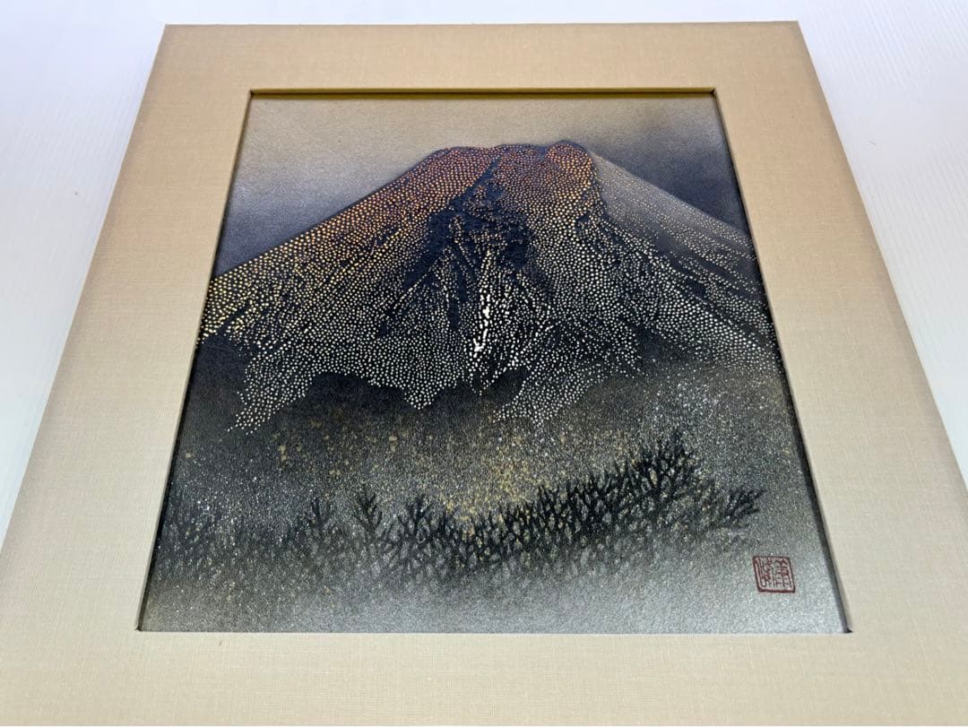 【希少】伊勢型紙⭐️額入り/富士山