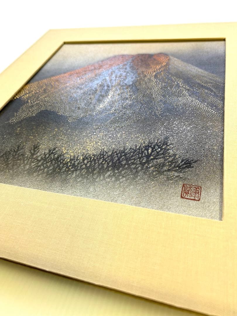 【希少】伊勢型紙⭐️額入り/富士山