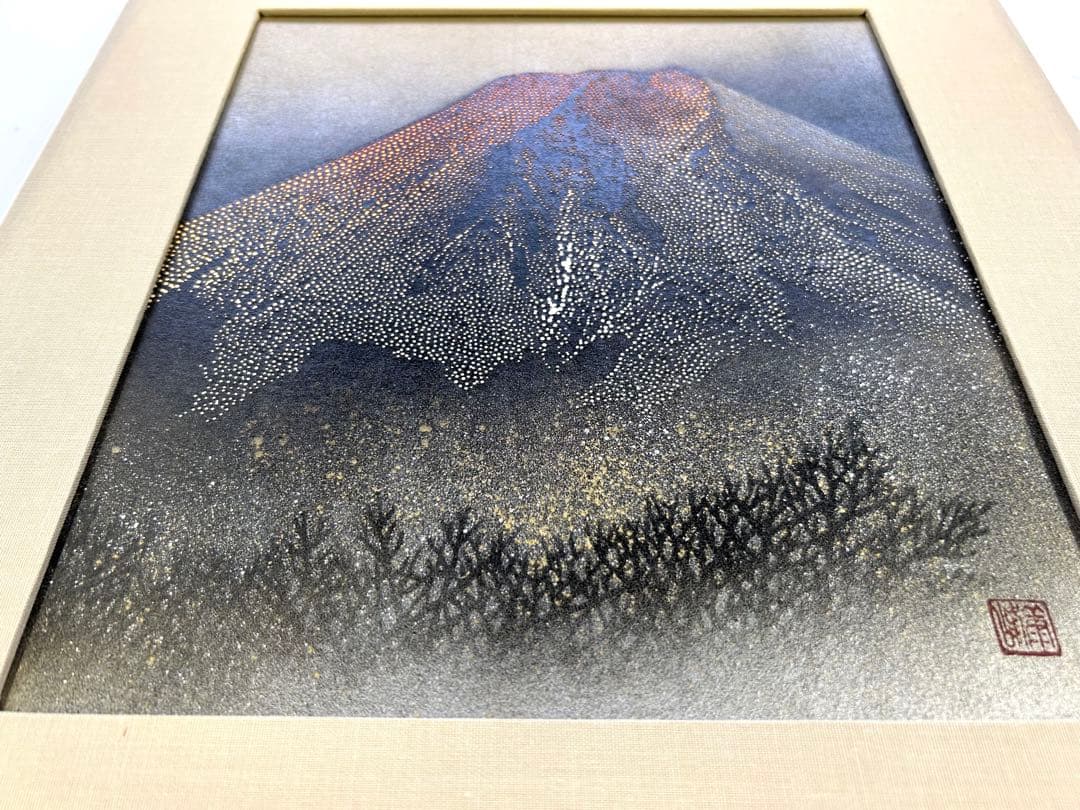 【希少】伊勢型紙⭐️額入り/富士山