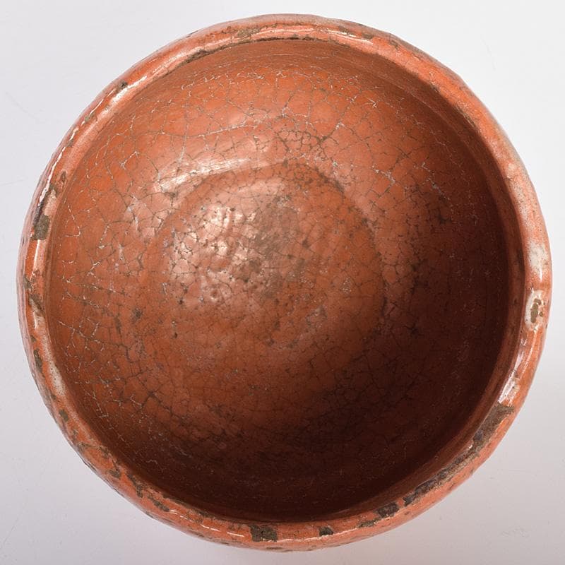 茶道具　楽吉左衛門　左入作　赤楽茶碗　九代　大樋長左衛門極め箱　V　R7631