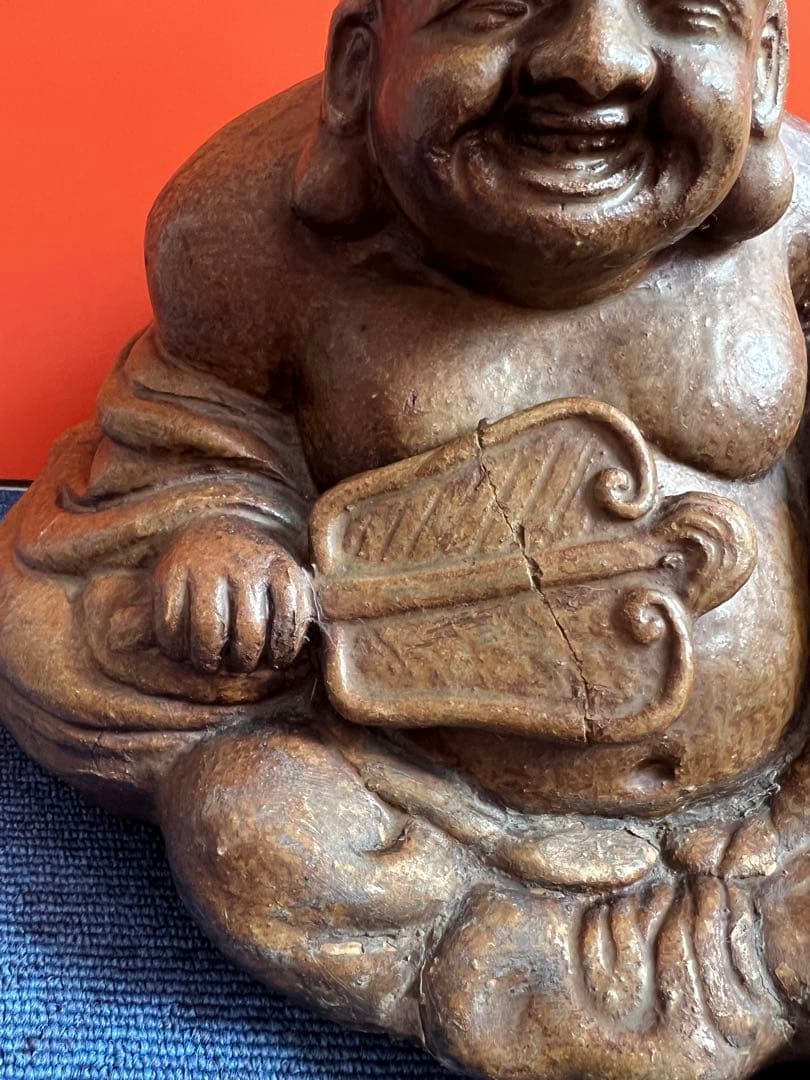 1371  古備前　布袋　陶器置物 飾り物 七福神 縁起物　時代物　美術品