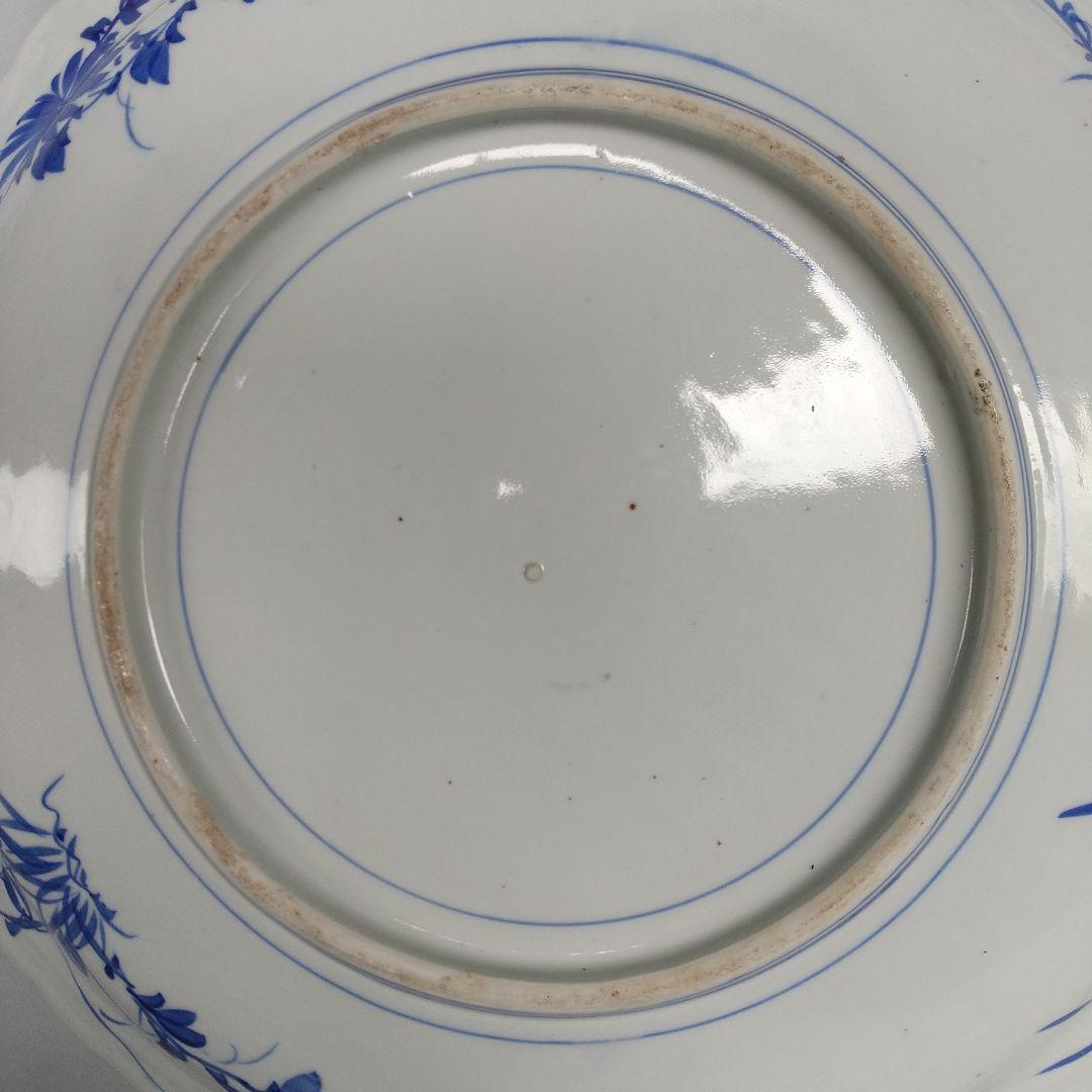 古伊万里　有田焼　染付　大皿　花鳥模様 直径約48.5センチ