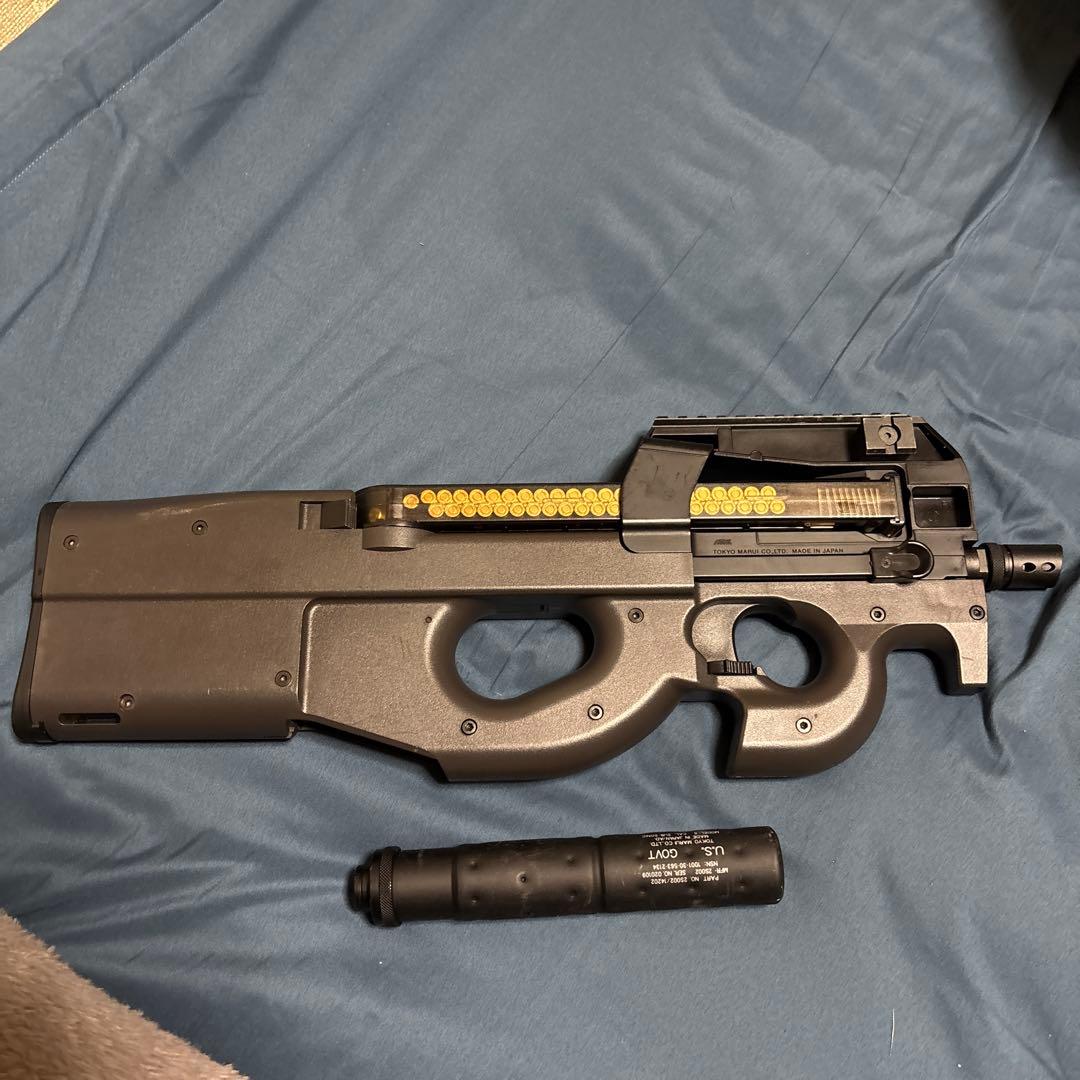 東京マルイ P90TR 内部カスタム サイレンサー付き　ミニエスバッテリー付属