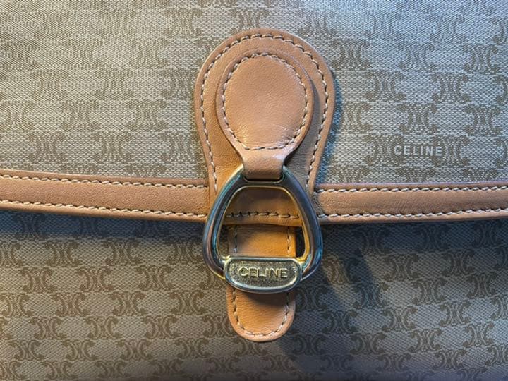 (美品) セリーヌマカダム ショルダーバッグ PVCレザー オールド