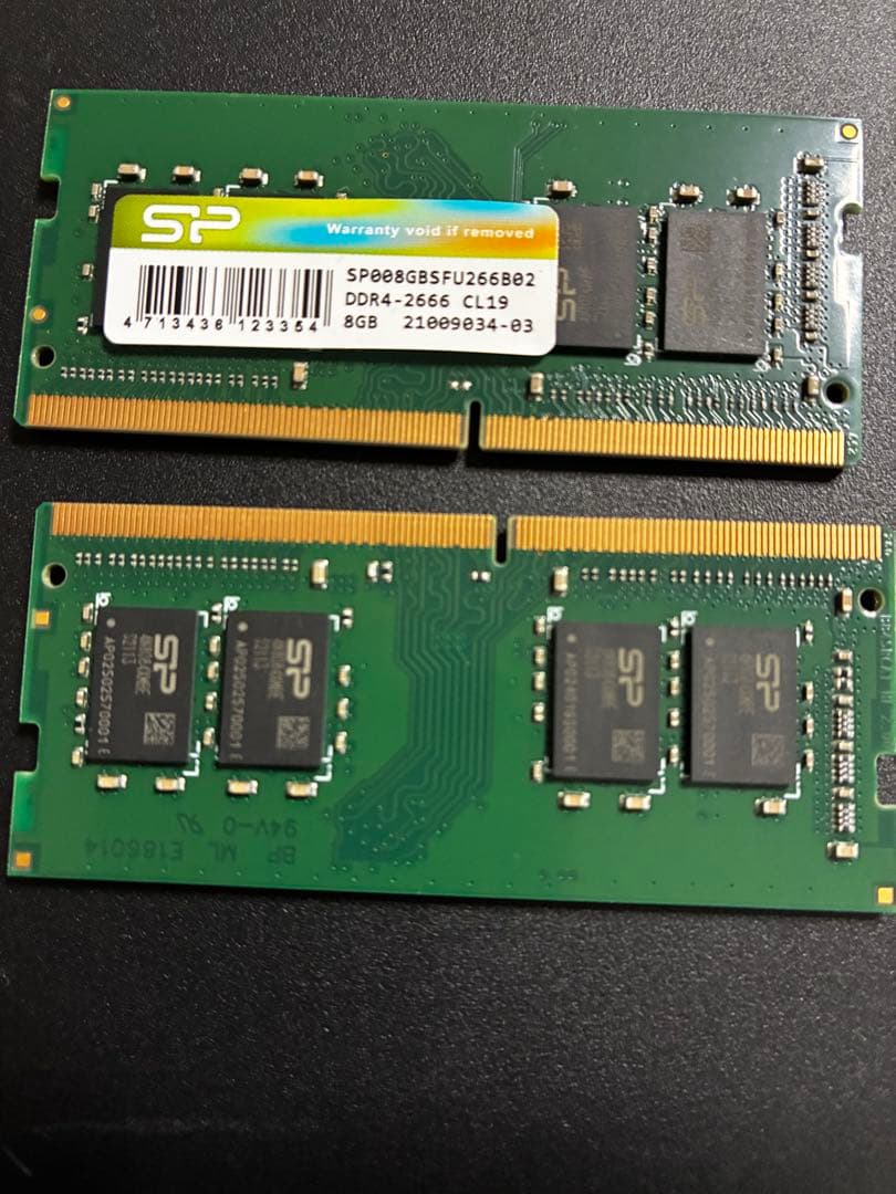 シリコンパワー　DDR4-2666 CL19 8GB メモリ×2枚 16GB
