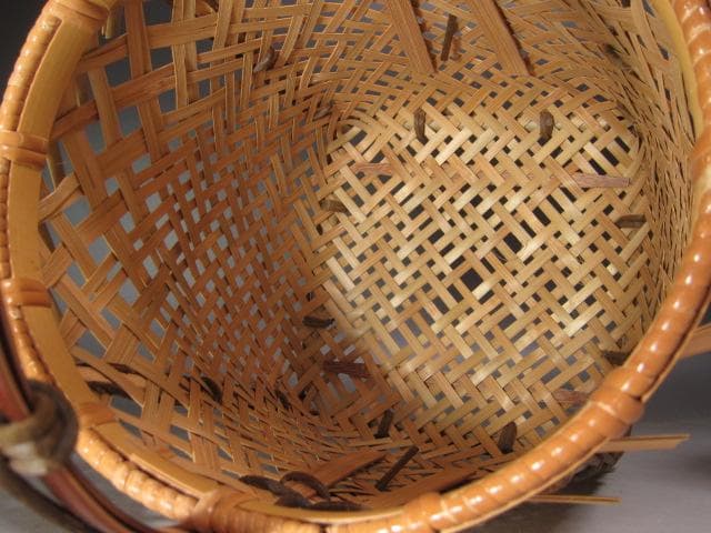 ★　西川宗悦　手付篭花入　表千家　十三代　即中斎の花押がございます★x337