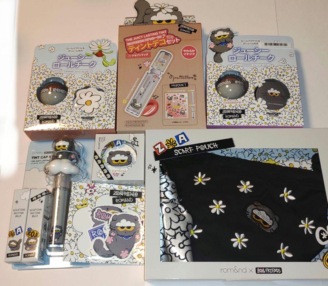 Rom&nd ZO&FRIENDS ZOA　ポーチ　スカーフ　ティント　キャップ