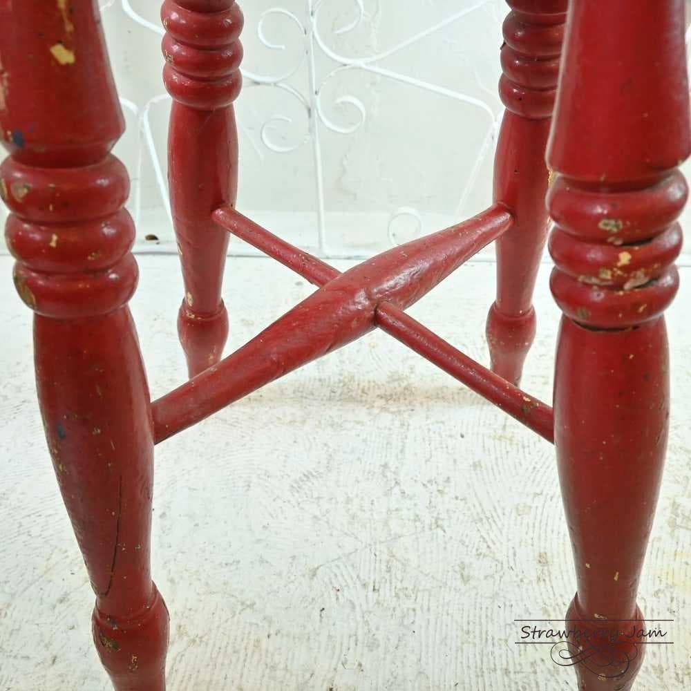 L3705-11 英国アンティーク スツール ヴィクトリア 赤 キッチンスツール