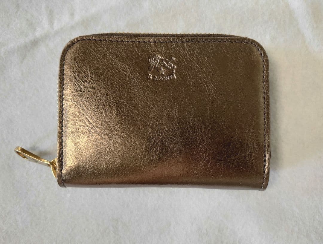 【新品】 イルビゾンテ ラウンドファスナー 折り財布 コンパクト ブロンズ