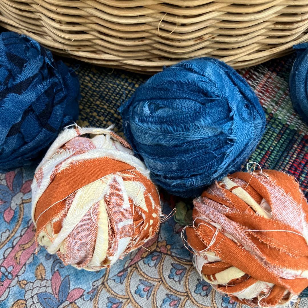 ツナ様おまとめ藍染め　裂き布糸玉　大量version 期間限定　特割価格‼️