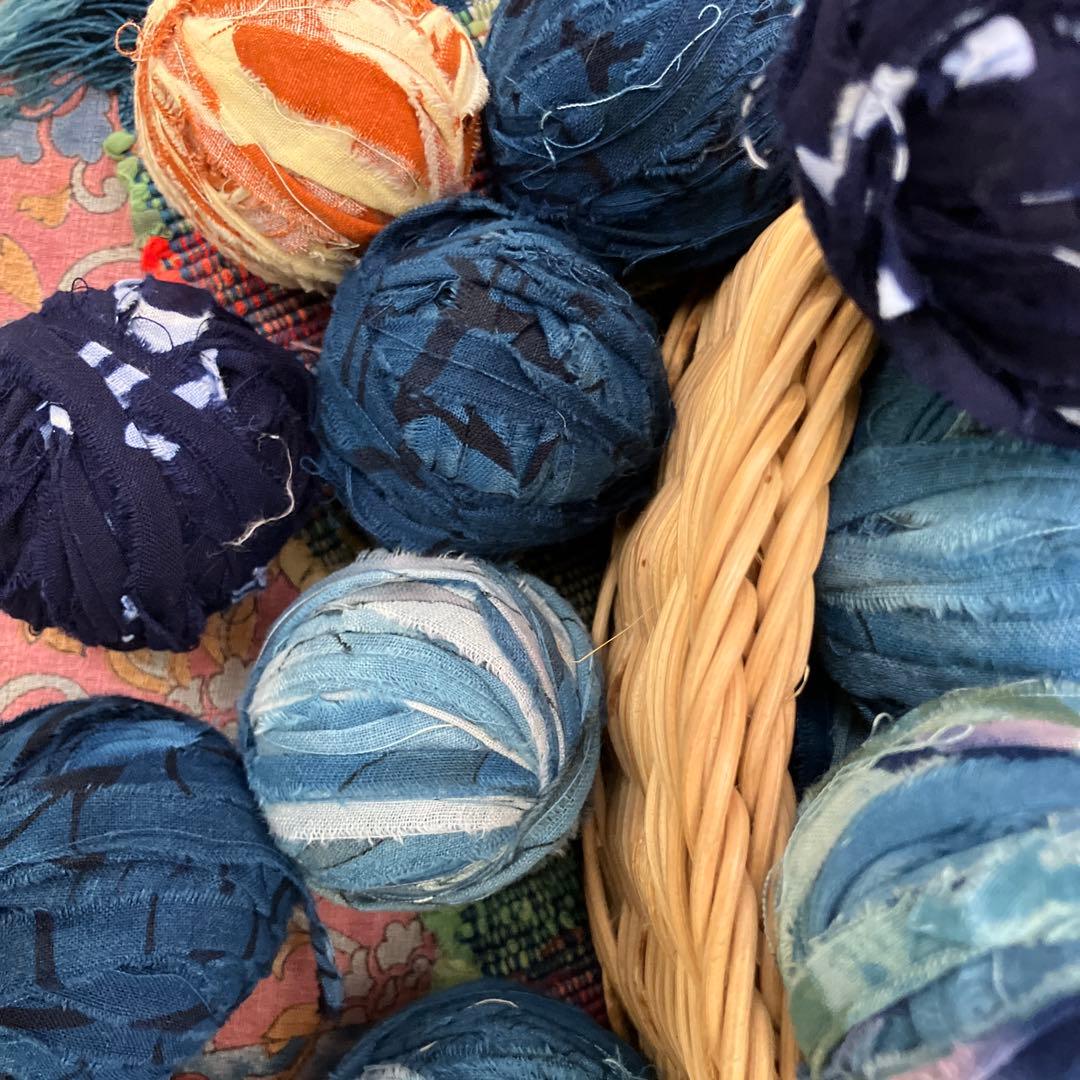 ツナ様おまとめ藍染め　裂き布糸玉　大量version 期間限定　特割価格‼️
