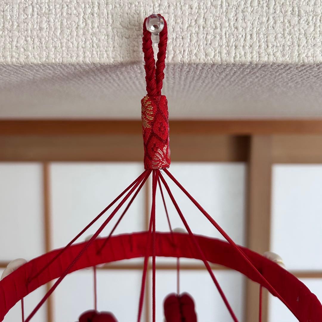 ※ご予約品※ 吊るし飾り 彩り9連 紅白・赤 2個