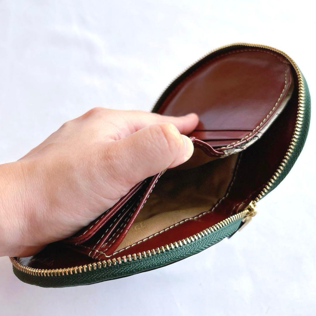 【美品】DAKOTA ダコタ チェルキオ 二つ折り財布 ミニウォレット グリーン