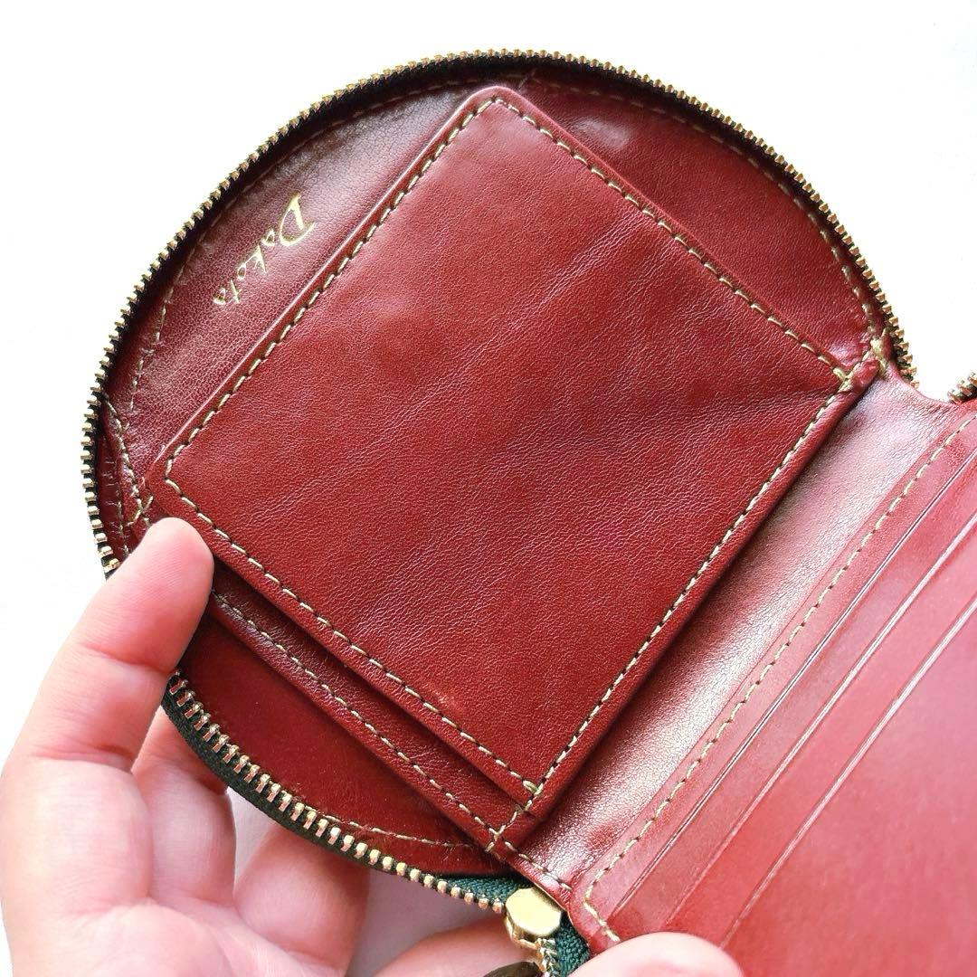 【美品】DAKOTA ダコタ チェルキオ 二つ折り財布 ミニウォレット グリーン