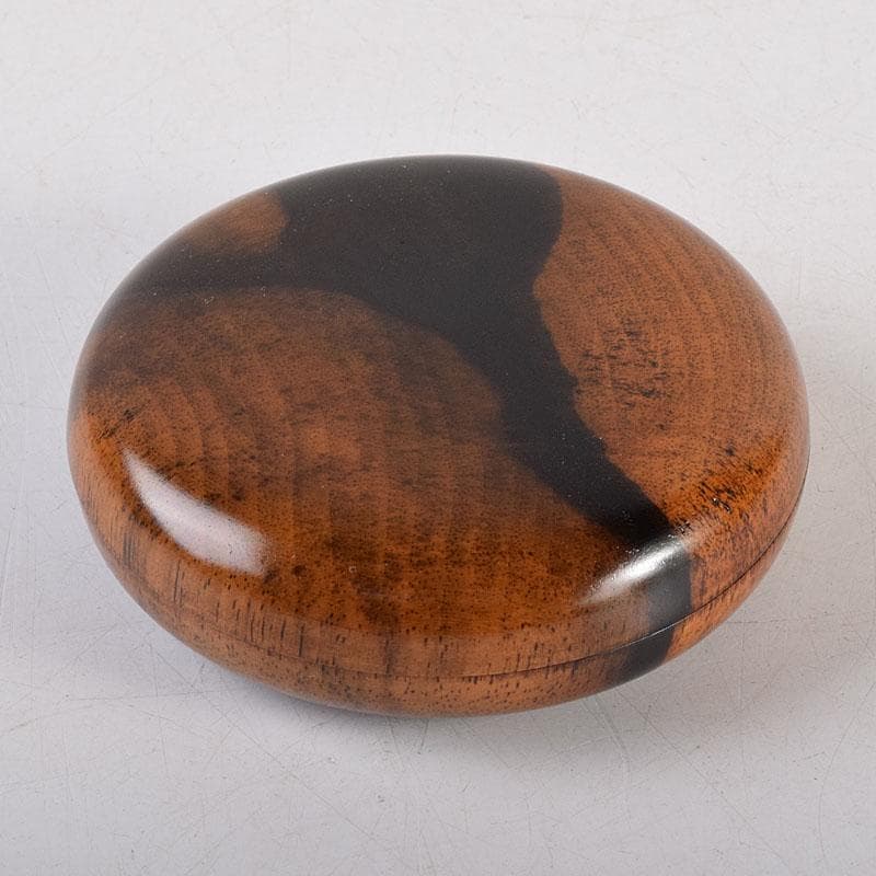 茶道具　福田芳朗作　黒柿香合　共布共箱　V　R8866