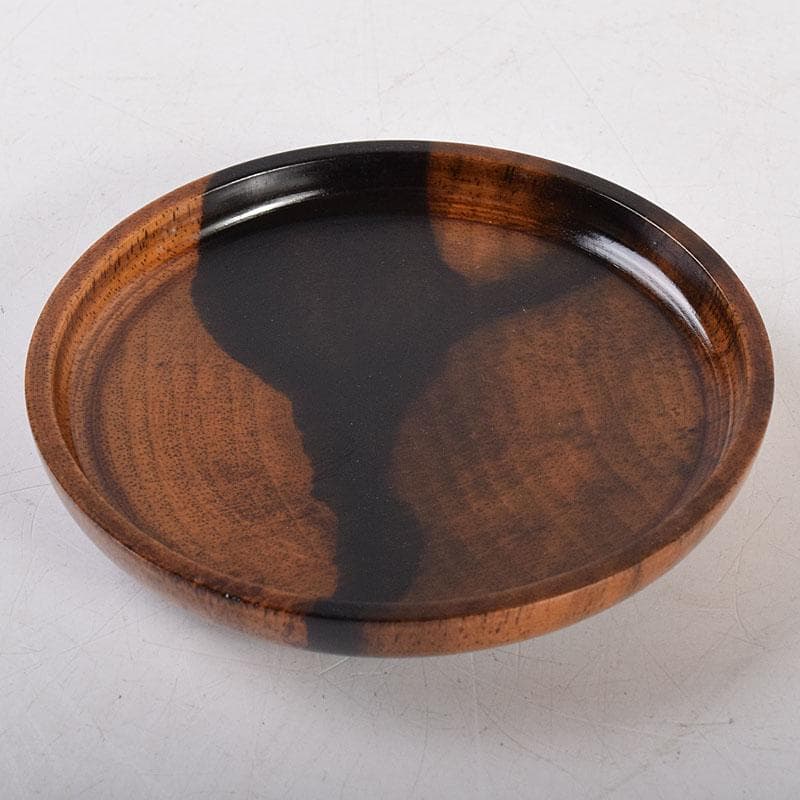 茶道具　福田芳朗作　黒柿香合　共布共箱　V　R8866