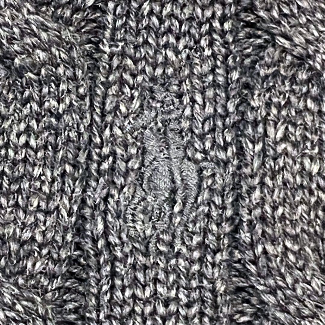 【現行QRタグ】 ポロラルフローレン 黒 ケーブルニット ベスト XS