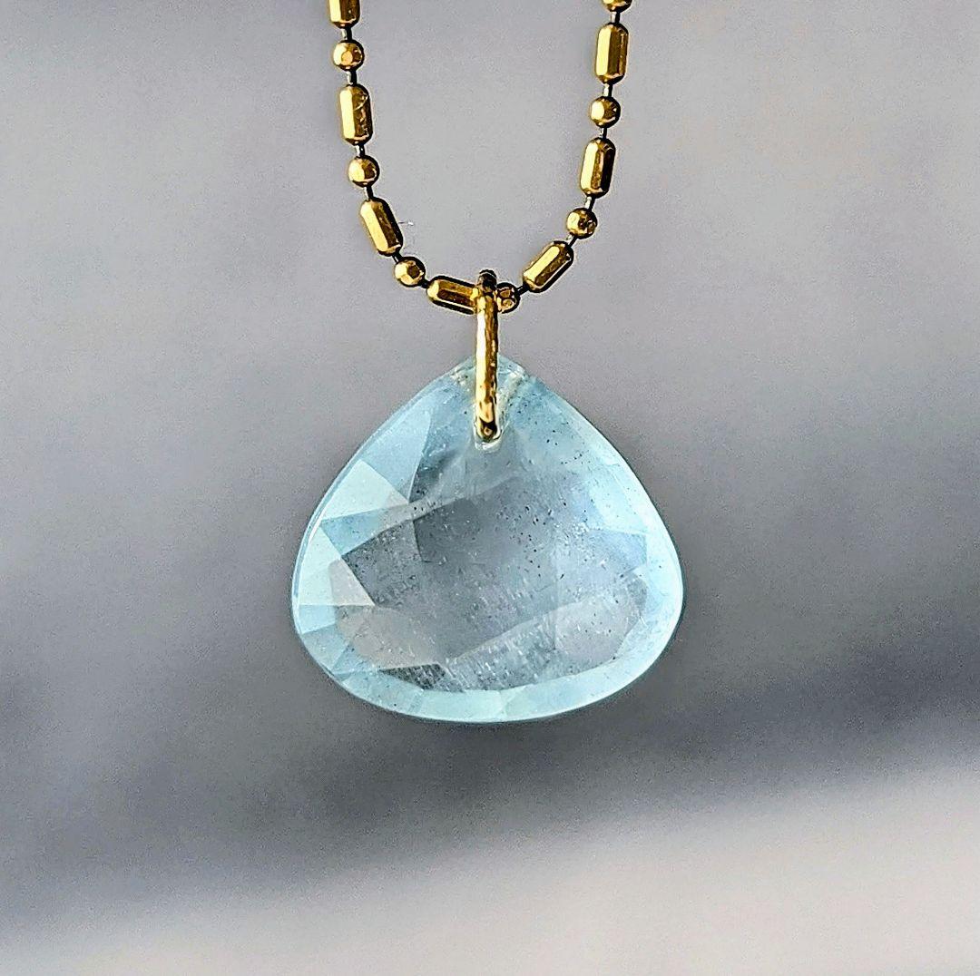 ♢綿菓子♢K18 アクアマリン5.53ct チャ―ム ペンダントトップ