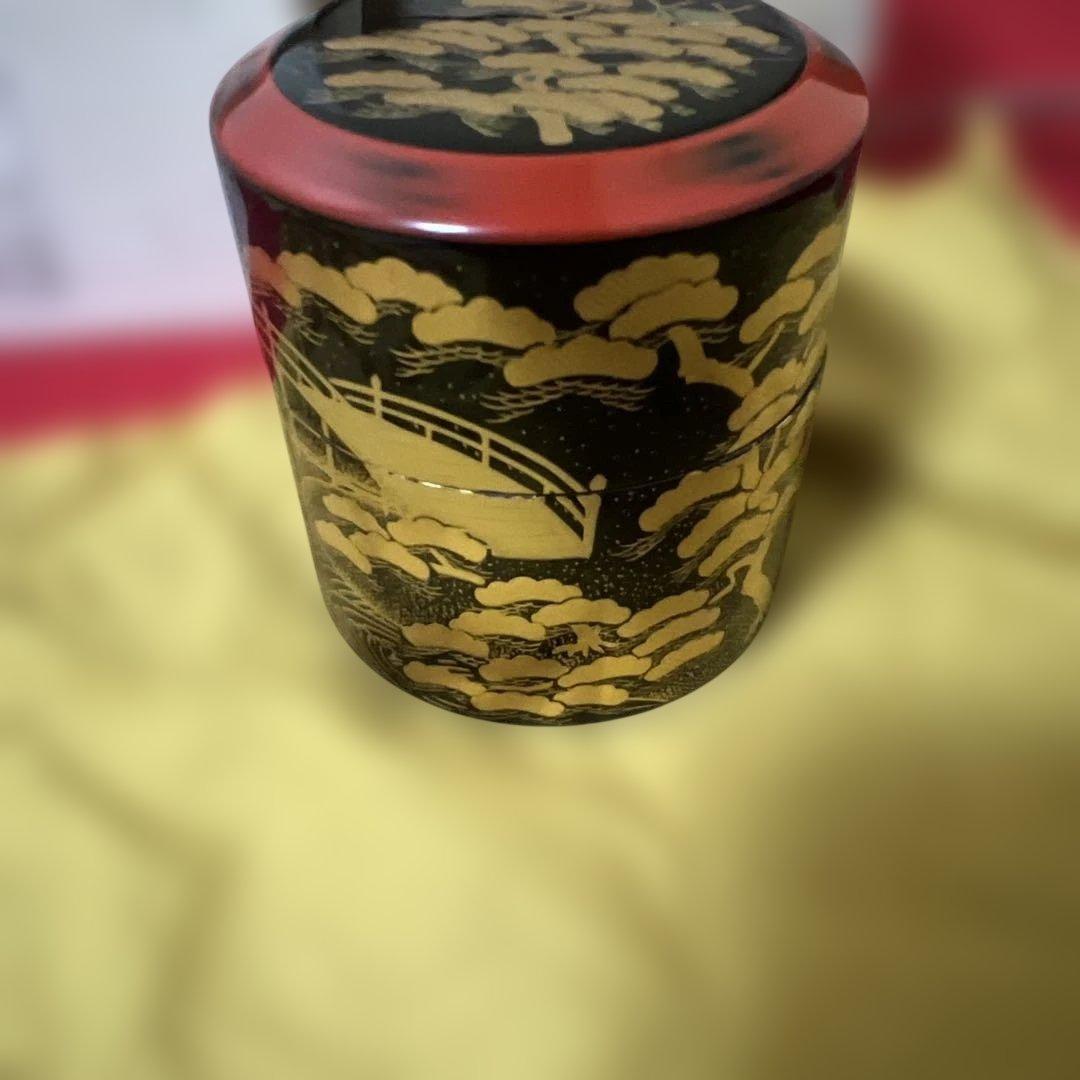 「新品」加賀塗師・和田寿峰作 住吉蒔絵 茶器　桐共箱