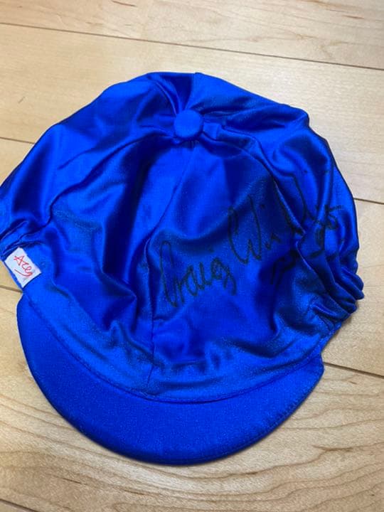 クレイグウィリアムズ サイン入り 競馬騎手帽子枠色カバー