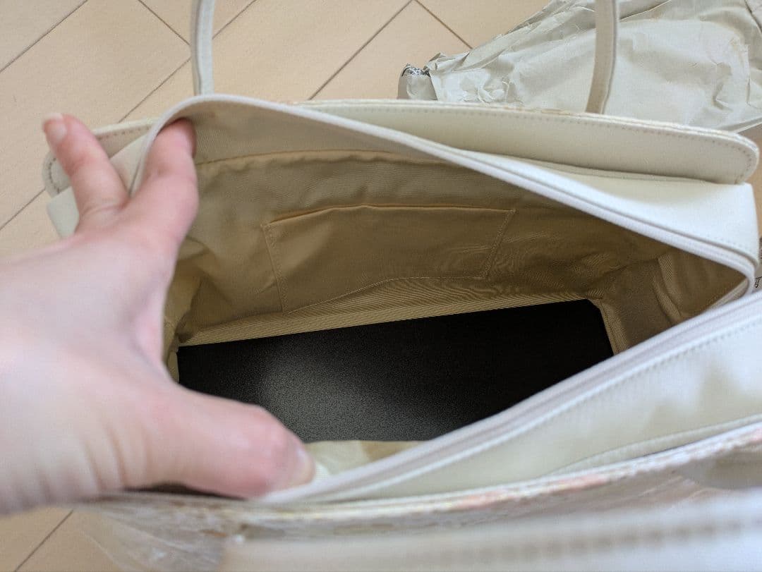 新品未使用品　京都 西陣織正絹帯地使用　利休バッグお茶席