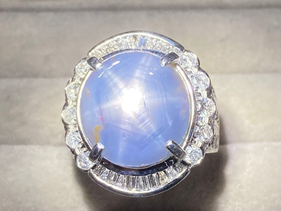 プラチナ天然スターサファイア26.35カラット