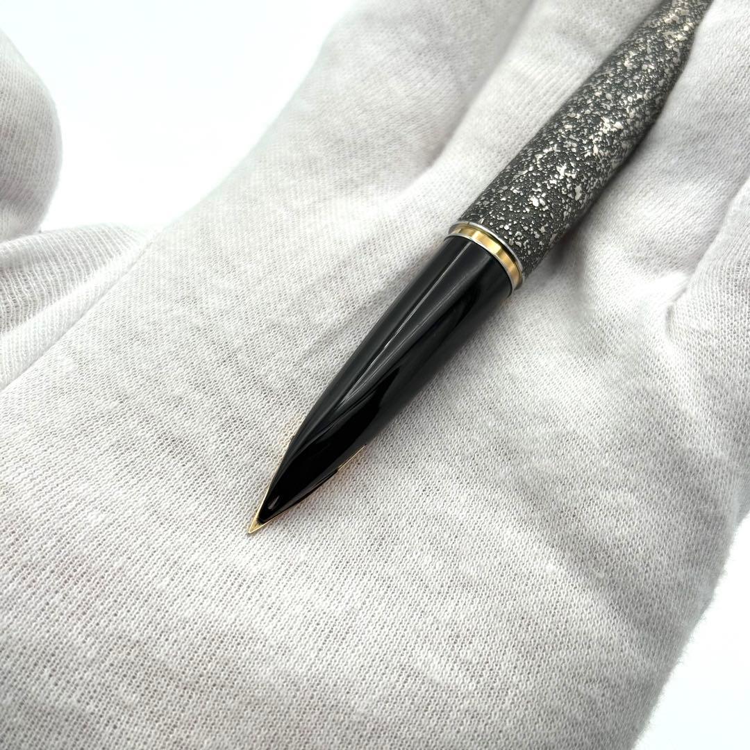 絶版 パイロット シルバーン 燻　石目散らし スターリング 万年筆 18K