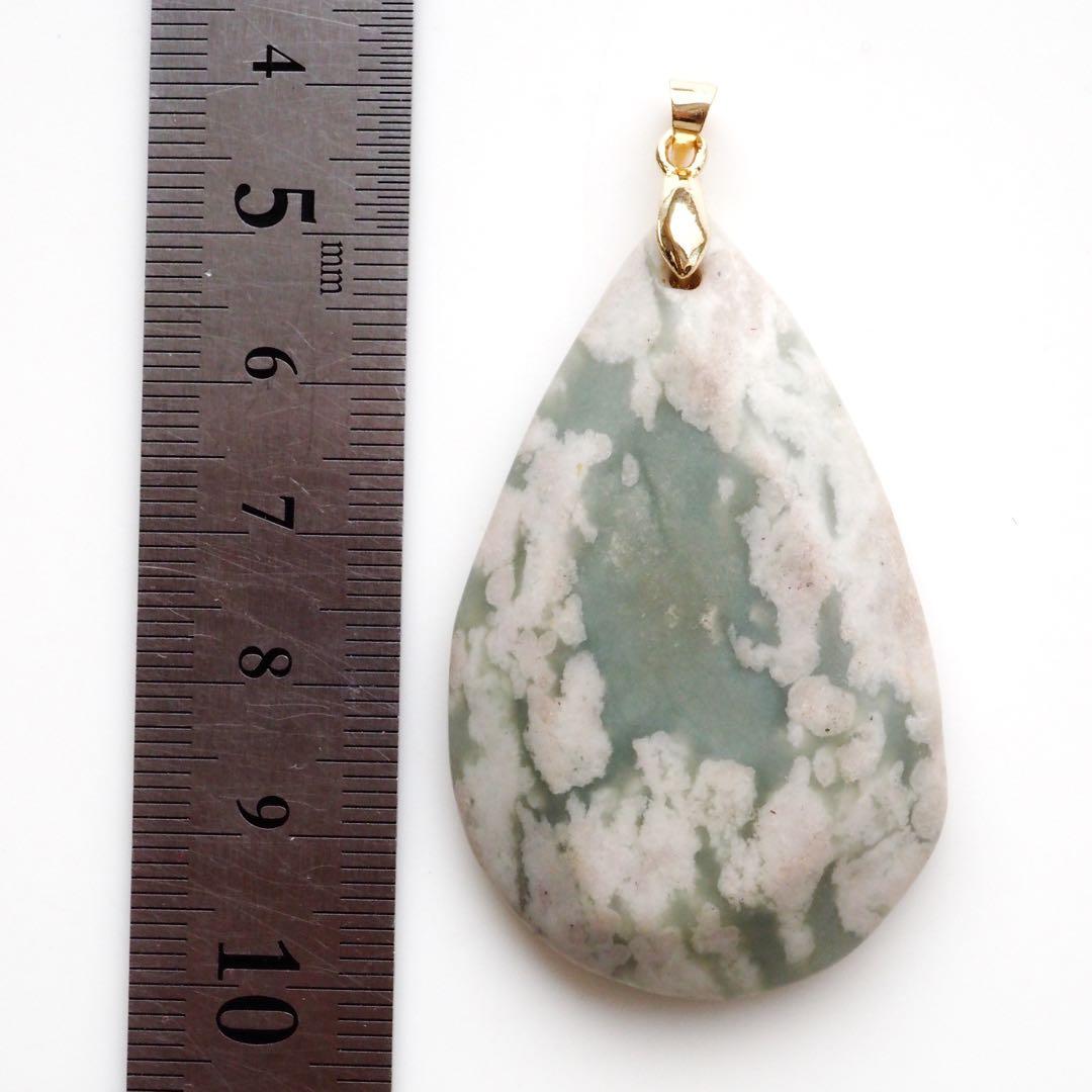 【Ruby】ロゼ翡翠の枠留めネックレストップ