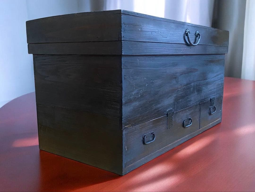 アンティーク　骨董★李朝箪笥　バンダジ　たんす　収納箱　87×44×47センチ